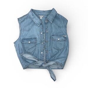 Guess Blue Denim Crop Top